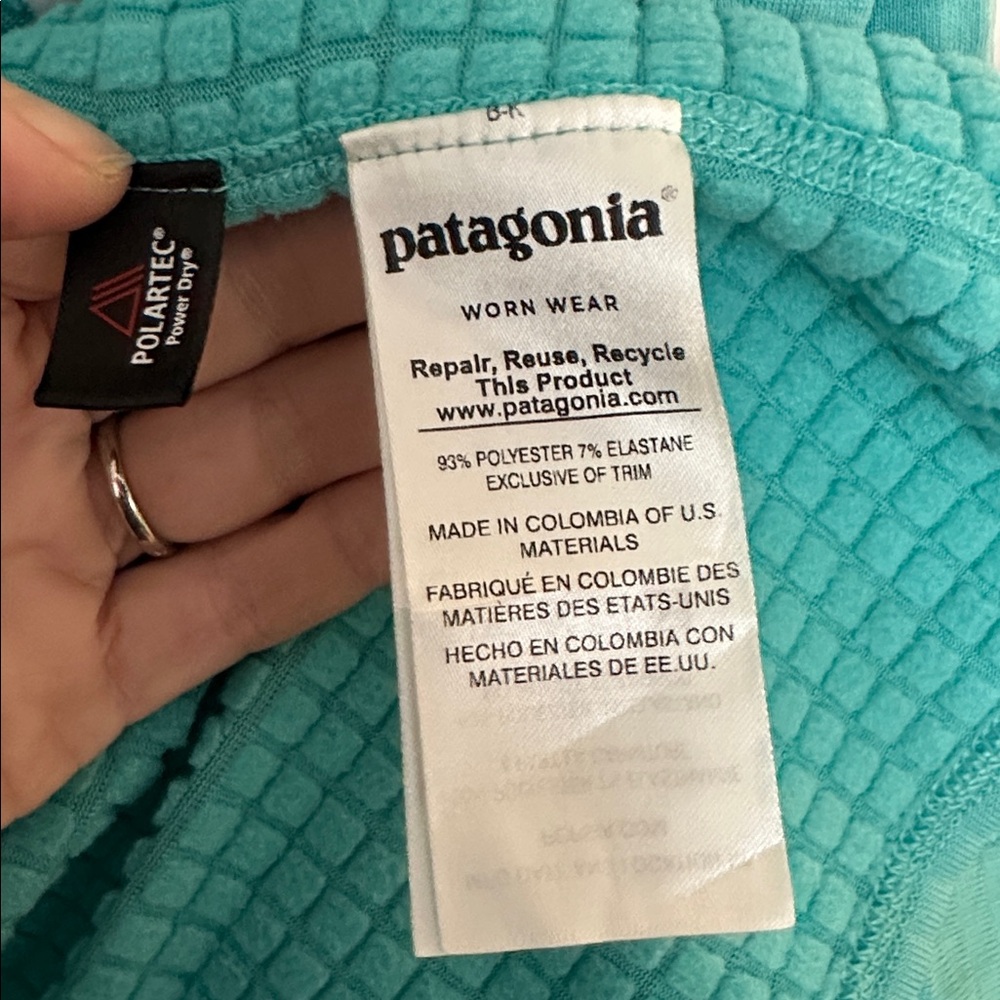 Patagonia R1 Full Zip Jacket Teal Grid Fleece Polartec Women S - Picture 7 of 13